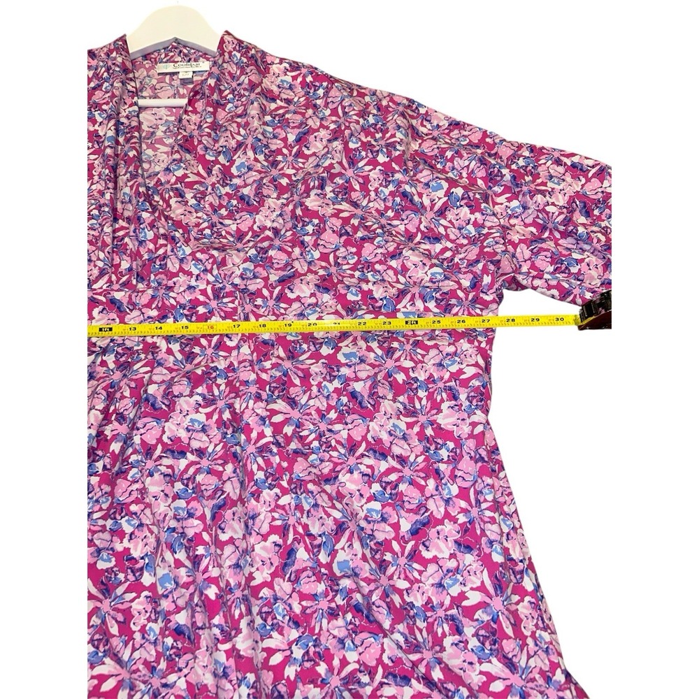 Coolibar Dress Size XXL Black UPF 50+ Colorful Pink Lightweight Tie Waist‎ - Picture 6 of 6